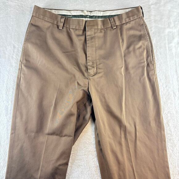L.L. Bean Chino Pants / Slacks 0 BTK8 Men's Size 34 Brown - Picture 2 of 10